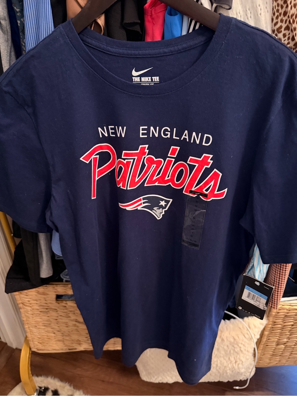 Nike Navy New England Patriots Tee with Red & White Logo